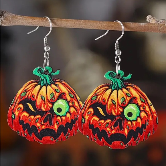 Fashion Jewelry Jewelry - Scary Jack O Lantern Earrings